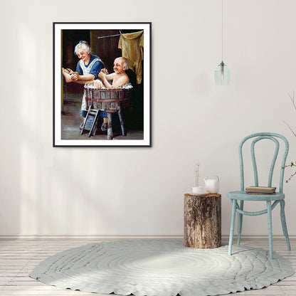 Elderly Couple - Full Round Drill Diamond Painting 40*50CM