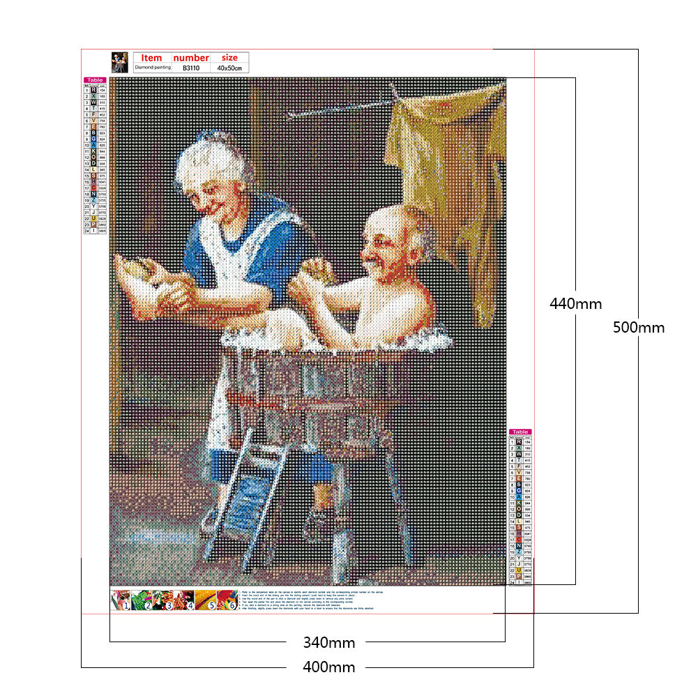 Elderly Couple - Full Round Drill Diamond Painting 40*50CM