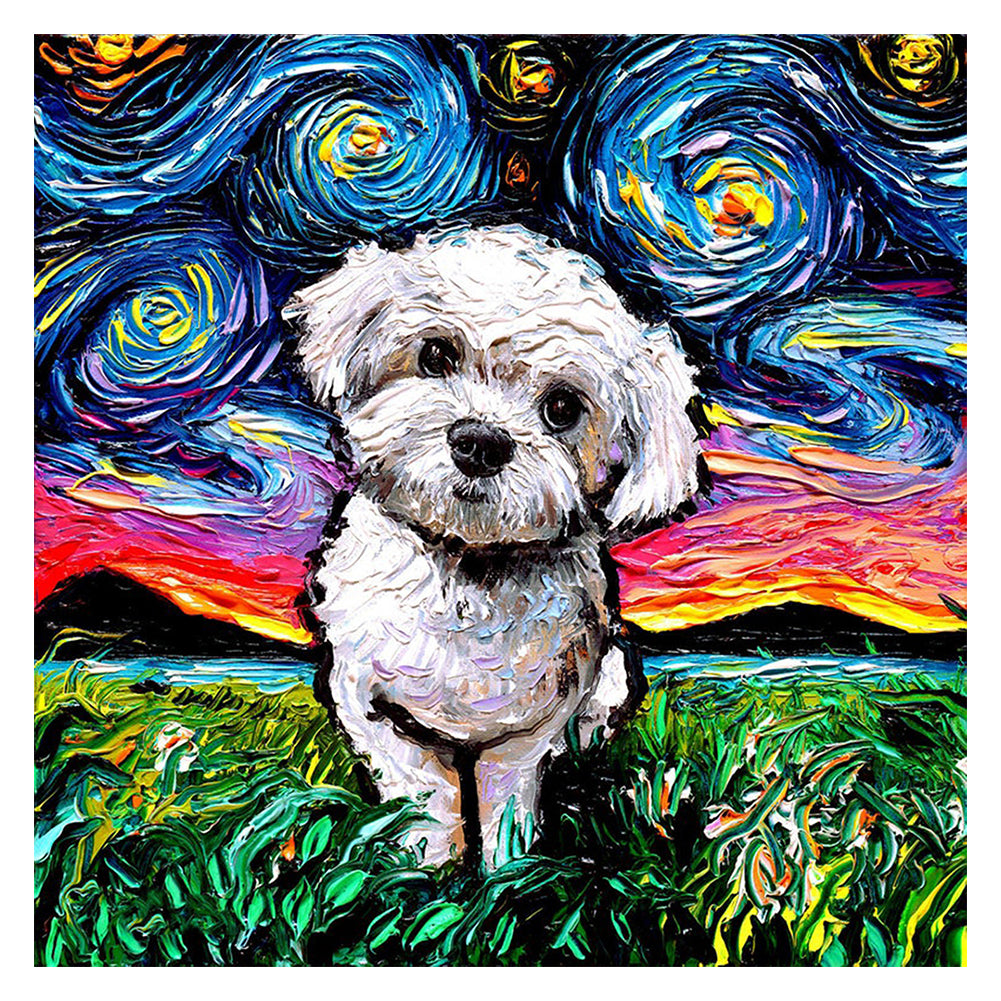 Oil Dog - Full Round Drill Diamond Painting 30*30CM