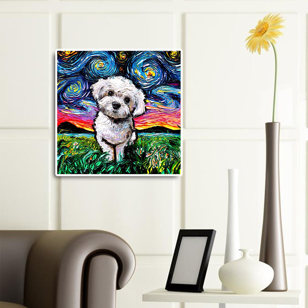 Oil Dog - Full Round Drill Diamond Painting 30*30CM