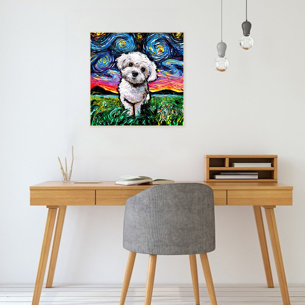 Oil Dog - Full Round Drill Diamond Painting 30*30CM