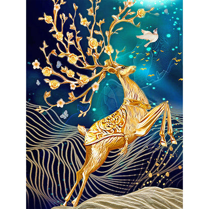 Golden Deer - Full Round Drill Diamond Painting 30*40CM