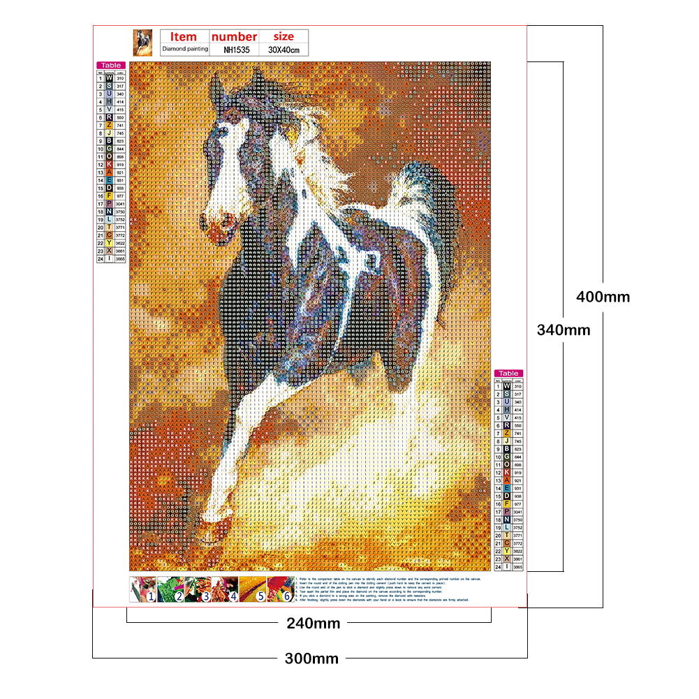 Horse - Full Round Drill Diamond Painting 30*40CM