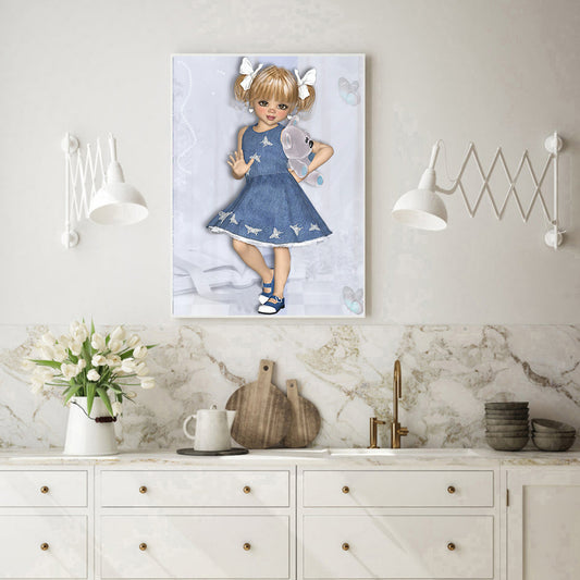 Big Eyes Girl - Full Round Drill Diamond Painting 30*40CM