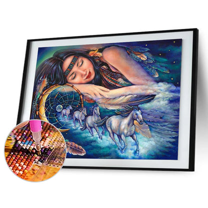 Sleeping Woman - Full Round Drill Diamond Painting 50*40CM