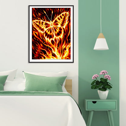 Flaming Butterfly - Full Round Drill Diamond Painting 50*60CM