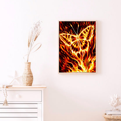 Flaming Butterfly - Full Round Drill Diamond Painting 50*60CM