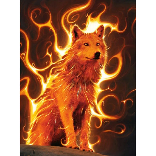 Flaming Fox - Full Round Drill Diamond Painting 50*60CM