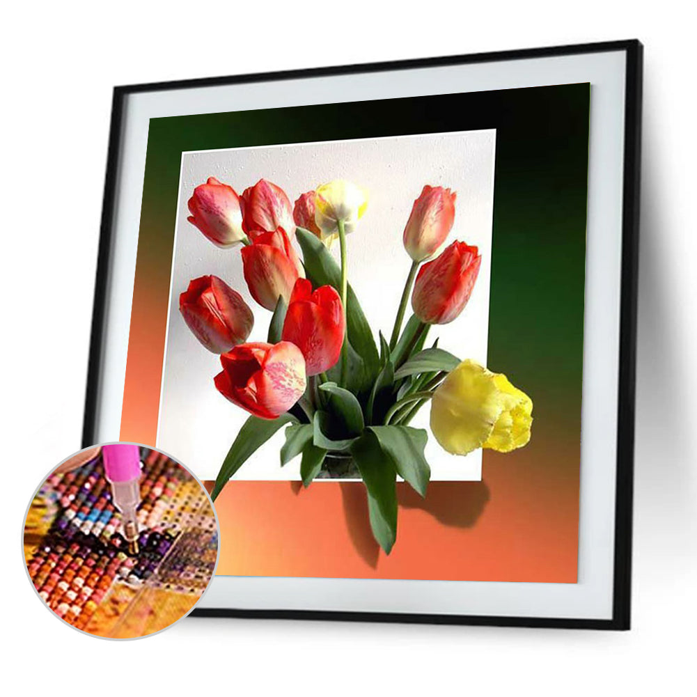 Tulip Bouquet - Full Round Drill Diamond Painting 40*40CM
