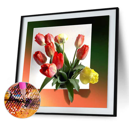 Tulip Bouquet - Full Round Drill Diamond Painting 40*40CM