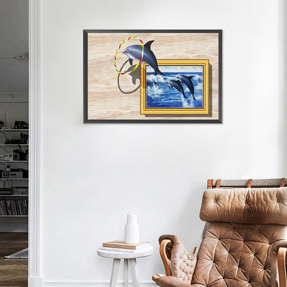 Dolphin - Full Round Drill Diamond Painting 60*40CM