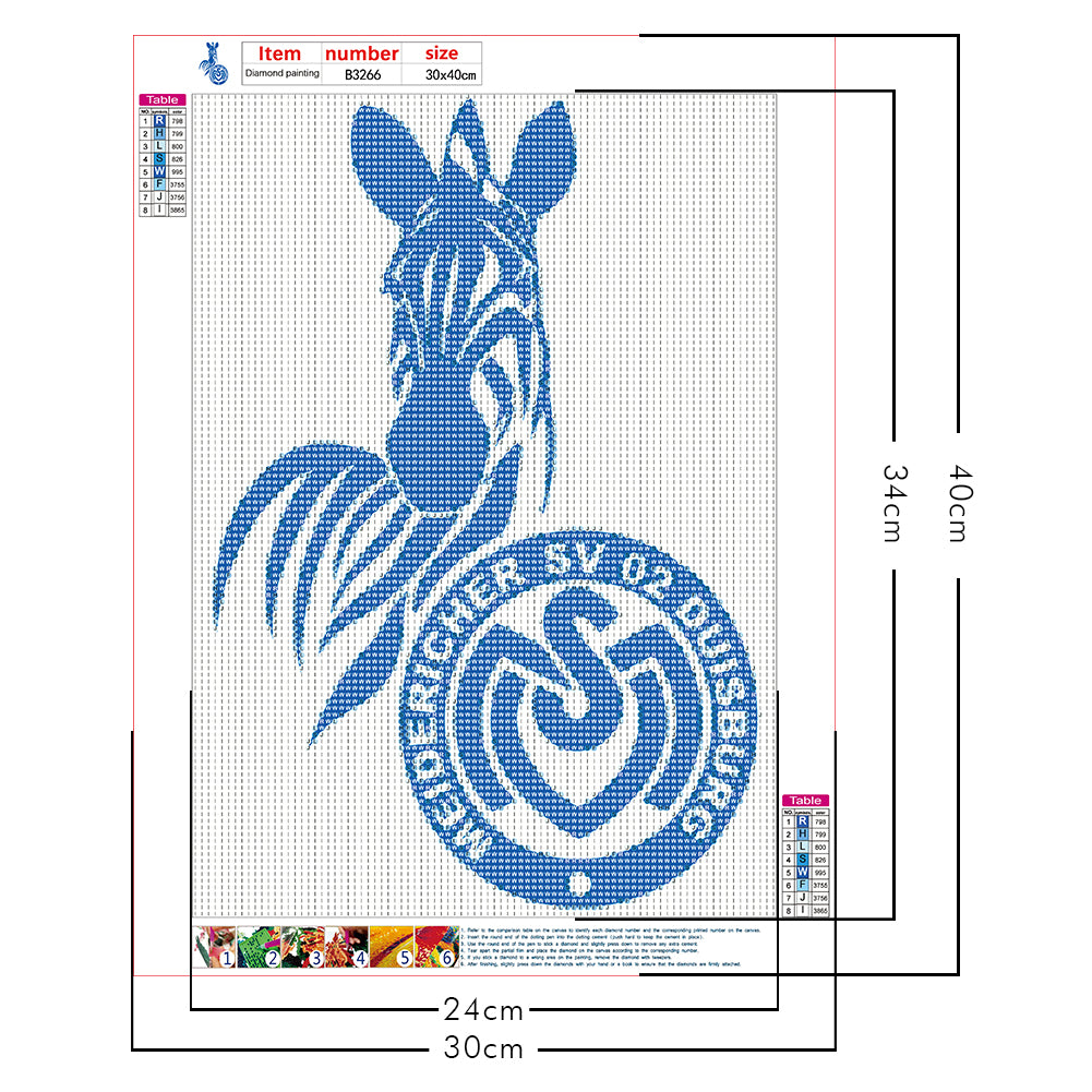 Duisburg Logo - Full Round Drill Diamond Painting 30*40CM