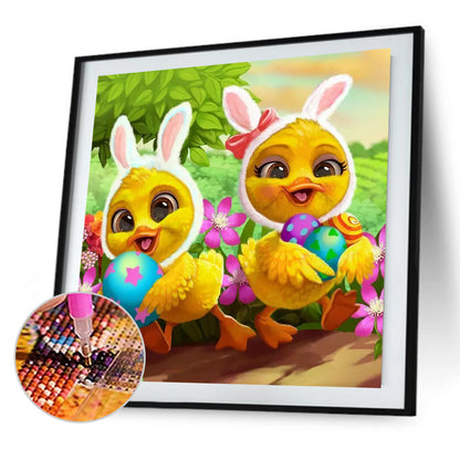 Two Chicks - Full Round Drill Diamond Painting 45*45CM