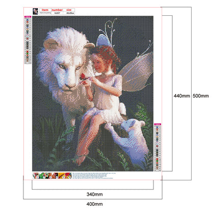 Lion And Girl - Full Round Drill Diamond Painting 40*50CM