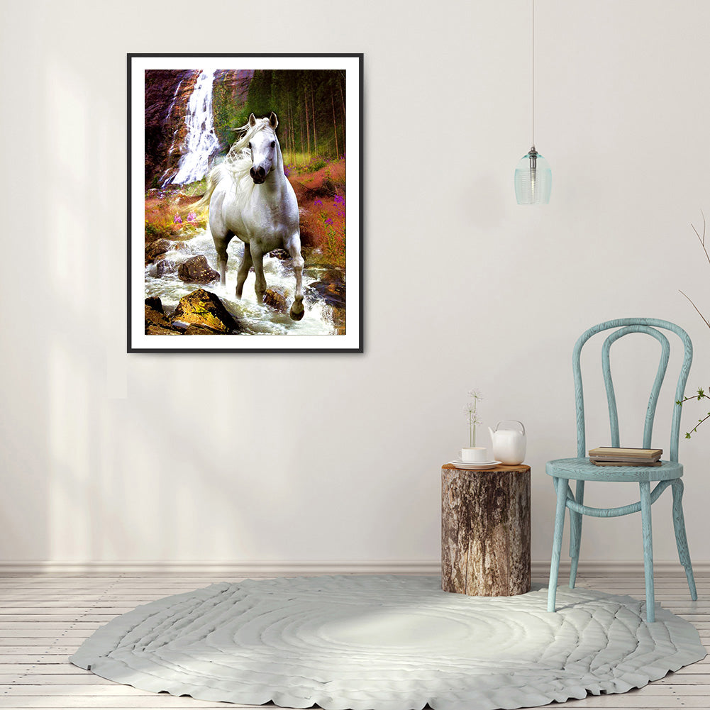 White Horse - Full Round Drill Diamond Painting 30*40CM