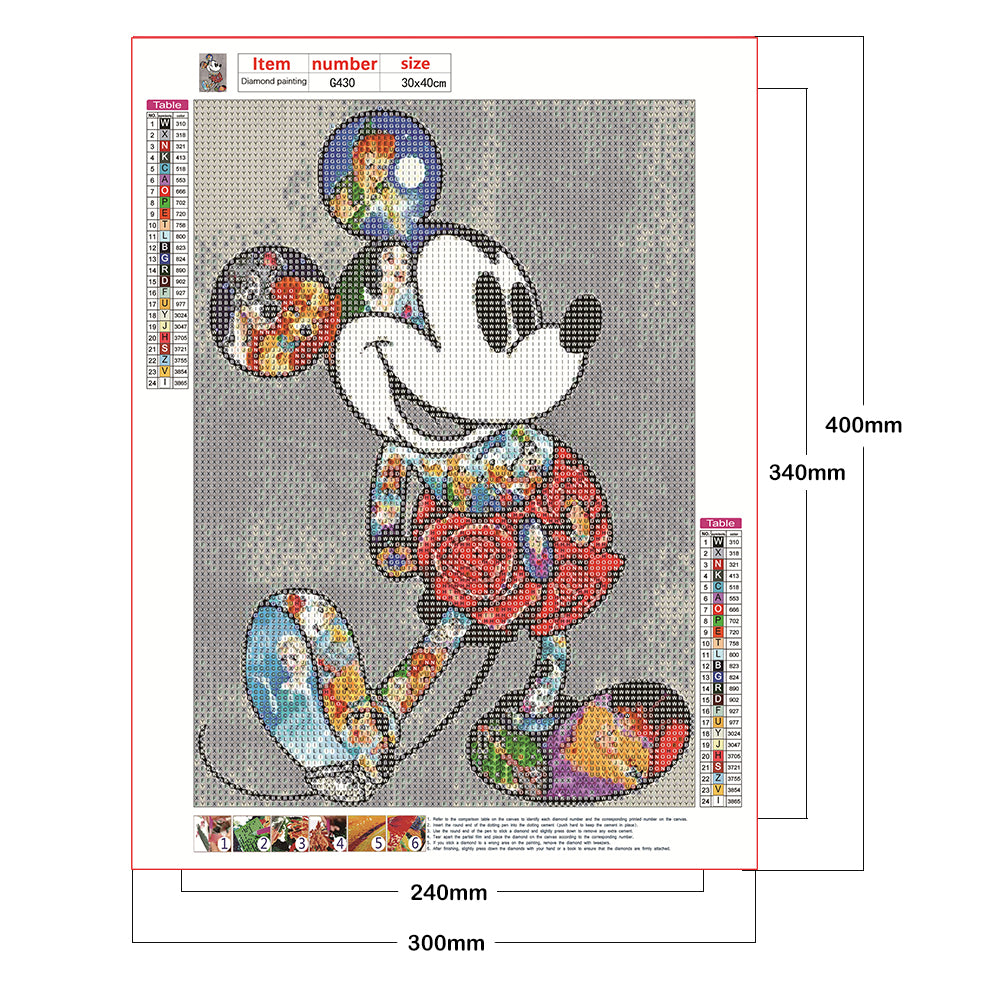 Mickey Mouse - Full Round Drill Diamond Painting 30*40CM