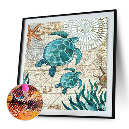 Turtle - Full Round Drill Diamond Painting 40*40CM