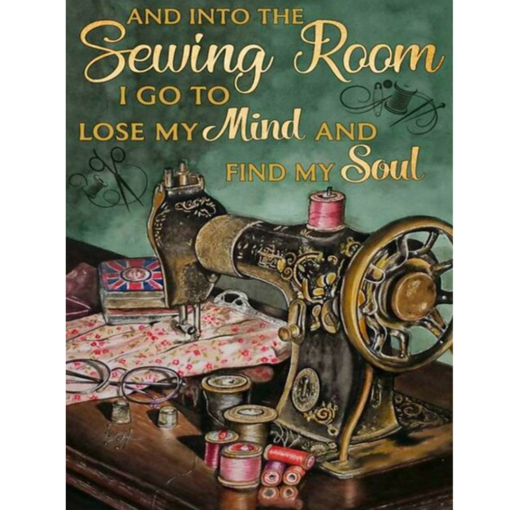 Sewing Machine - Full Round Drill Diamond Painting 50*60CM