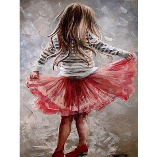 Oil Painting Little Girl - Full Round Drill Diamond Painting 50*60CM