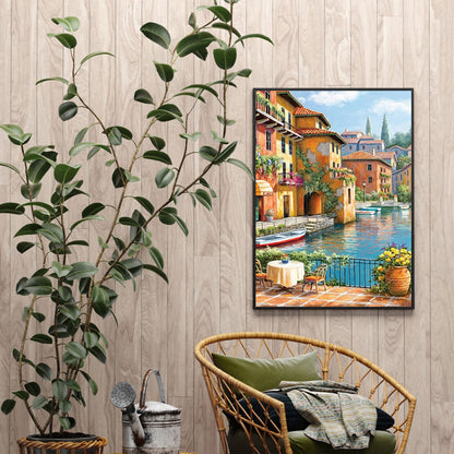 Small Town Scenery - Full Round Drill Diamond Painting 30*40CM