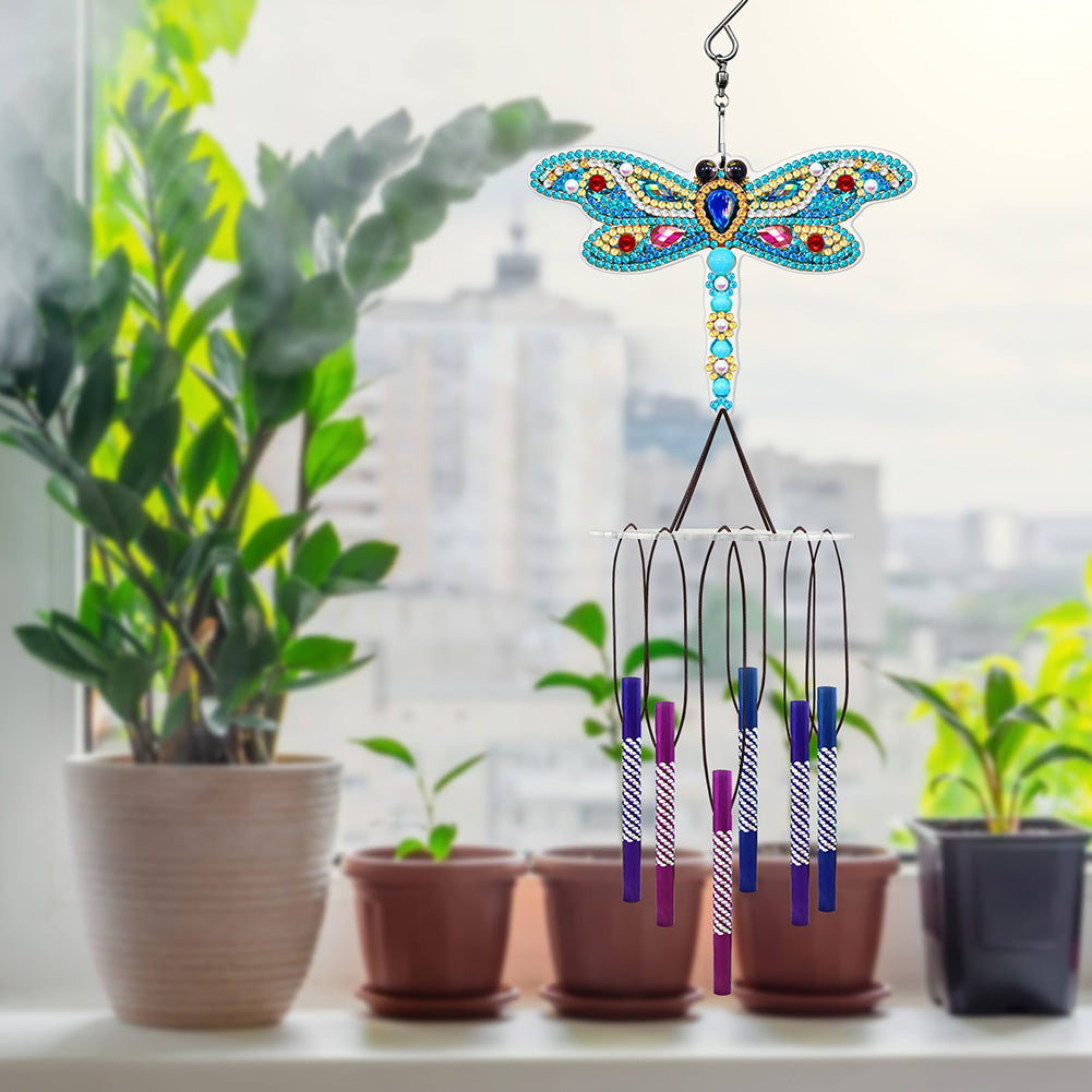 Acrylic Wind Chime Bell Pendant DIY Diamond Painting Mosaic Kit Home Decor