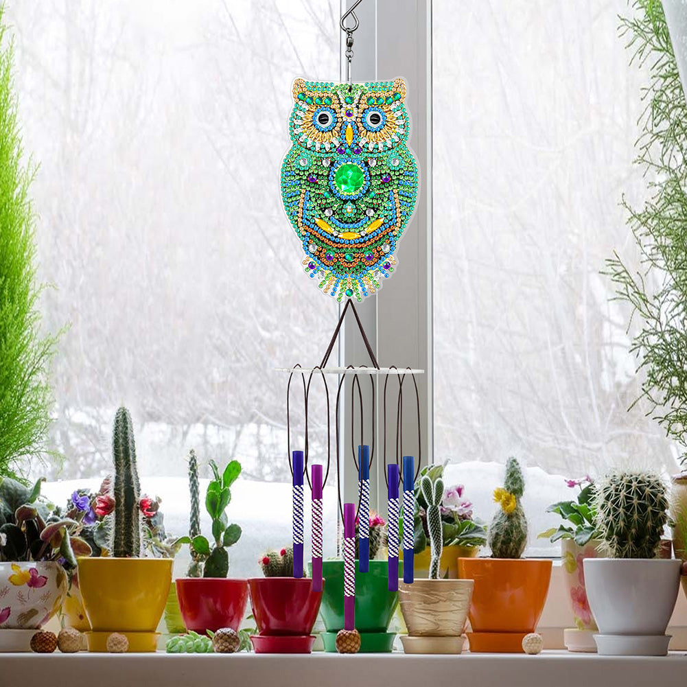 Acrylic Wind Chime Bell Pendant DIY Diamond Painting Mosaic Kit Home Decor