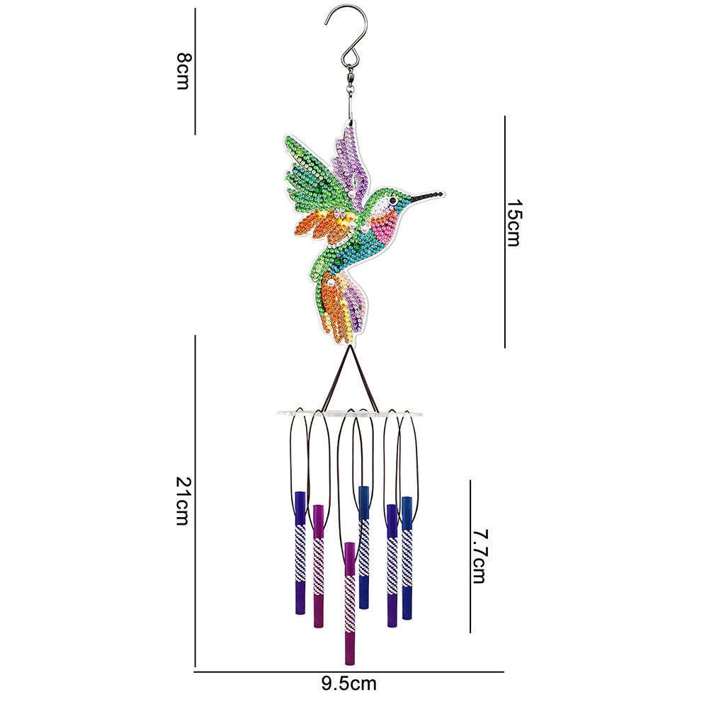 Acrylic Wind Chime Bell Pendant DIY Diamond Painting Mosaic Kit Home Decor