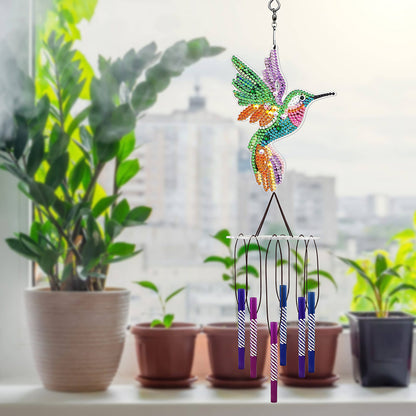 Acrylic Wind Chime Bell Pendant DIY Diamond Painting Mosaic Kit Home Decor