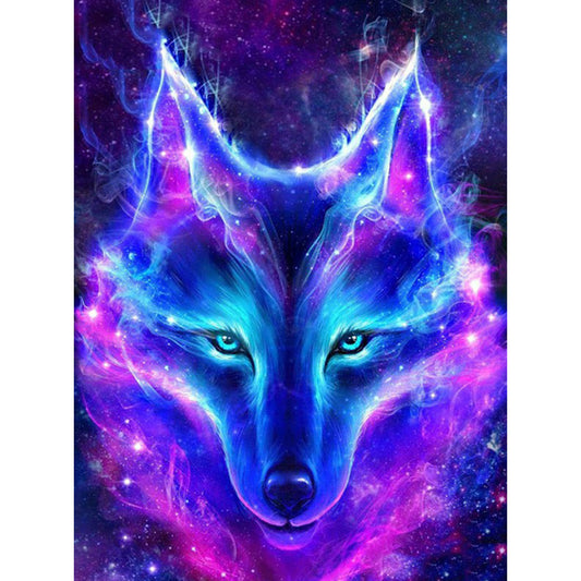 Glowing Wolf - Full Round Drill Diamond Painting 30*40CM