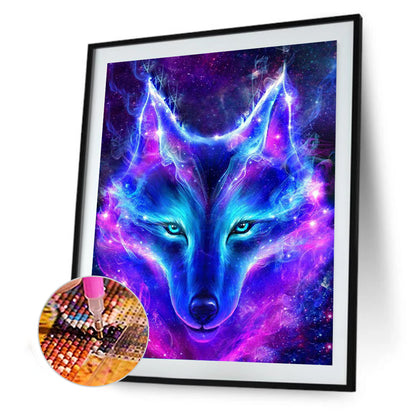Glowing Wolf - Full Round Drill Diamond Painting 30*40CM