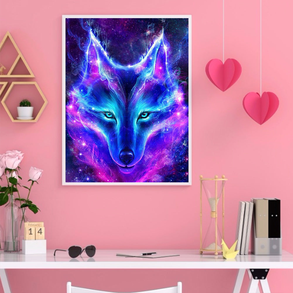 Glowing Wolf - Full Round Drill Diamond Painting 30*40CM