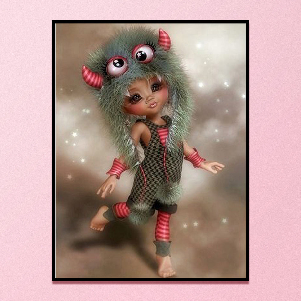 Big Eye Doll - 11CT Stamped Cross Stitch 45*60CM