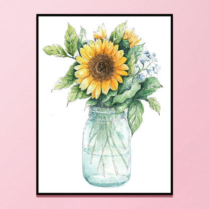 Sunflower - 11CT Stamped Cross Stitch 40*50CM