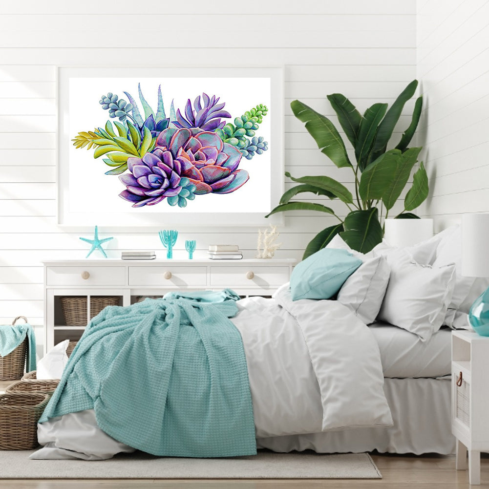 Succulents - 11CT Stamped Cross Stitch 45*35CM