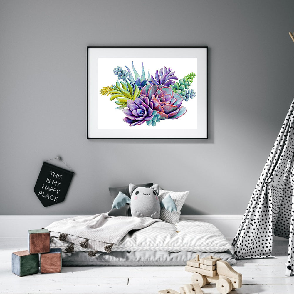 Succulents - 11CT Stamped Cross Stitch 45*35CM
