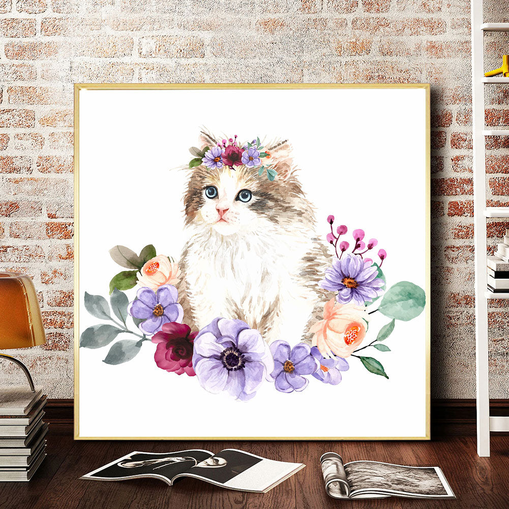 Cat - Full Round Drill Diamond Painting 40*40CM