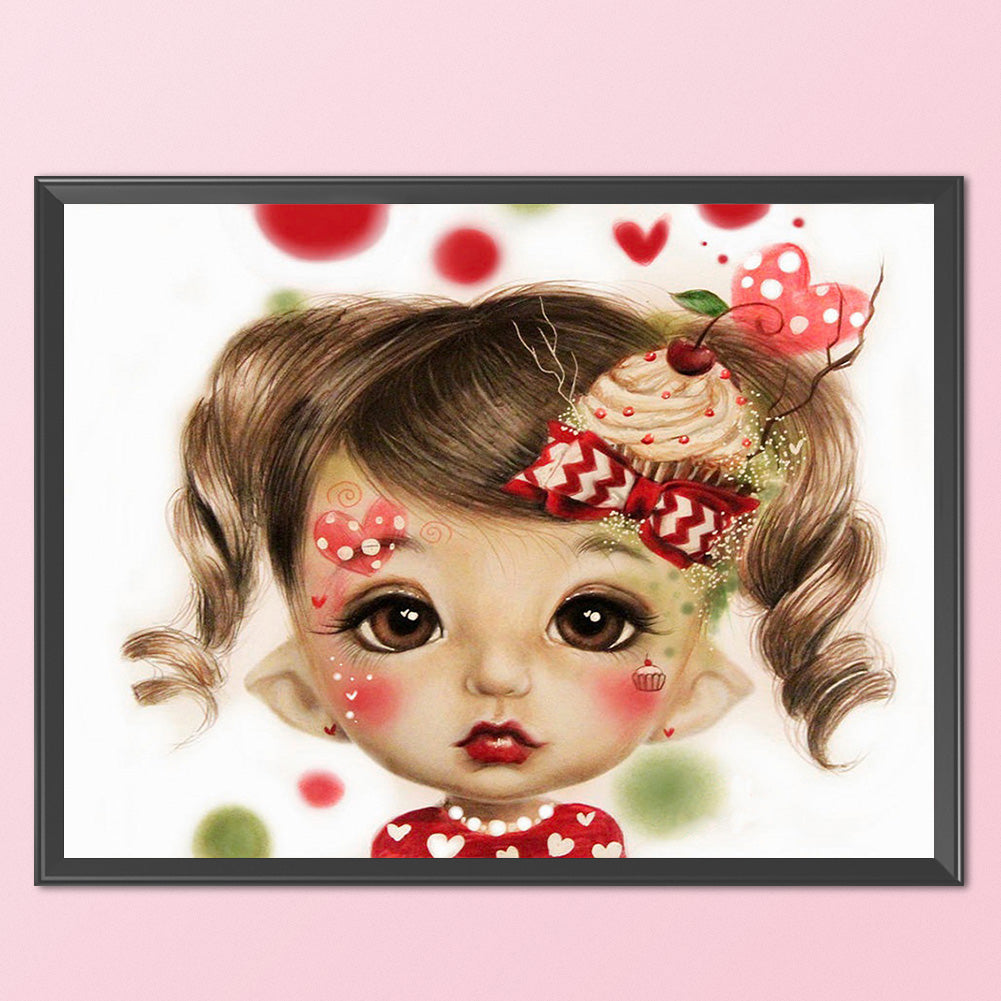 Big Eyes Girl - 11CT Stamped Cross Stitch 40*50CM