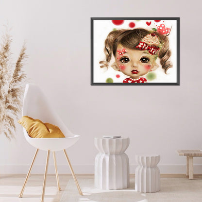 Big Eyes Girl - 11CT Stamped Cross Stitch 40*50CM