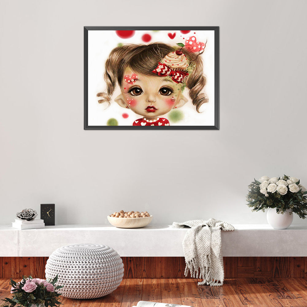 Big Eyes Girl - 11CT Stamped Cross Stitch 40*50CM