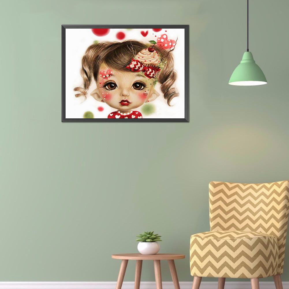 Big Eyes Girl - 11CT Stamped Cross Stitch 40*50CM