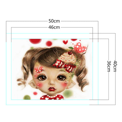 Big Eyes Girl - 11CT Stamped Cross Stitch 40*50CM