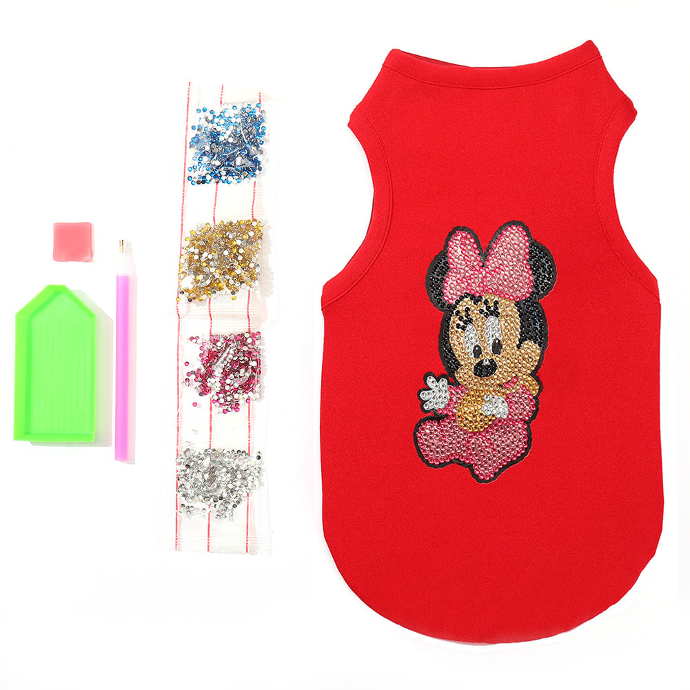 5D DIY Pet Clothes Cartoon Mouse Diamond Painting T-Shirts Dogs Cats Vest