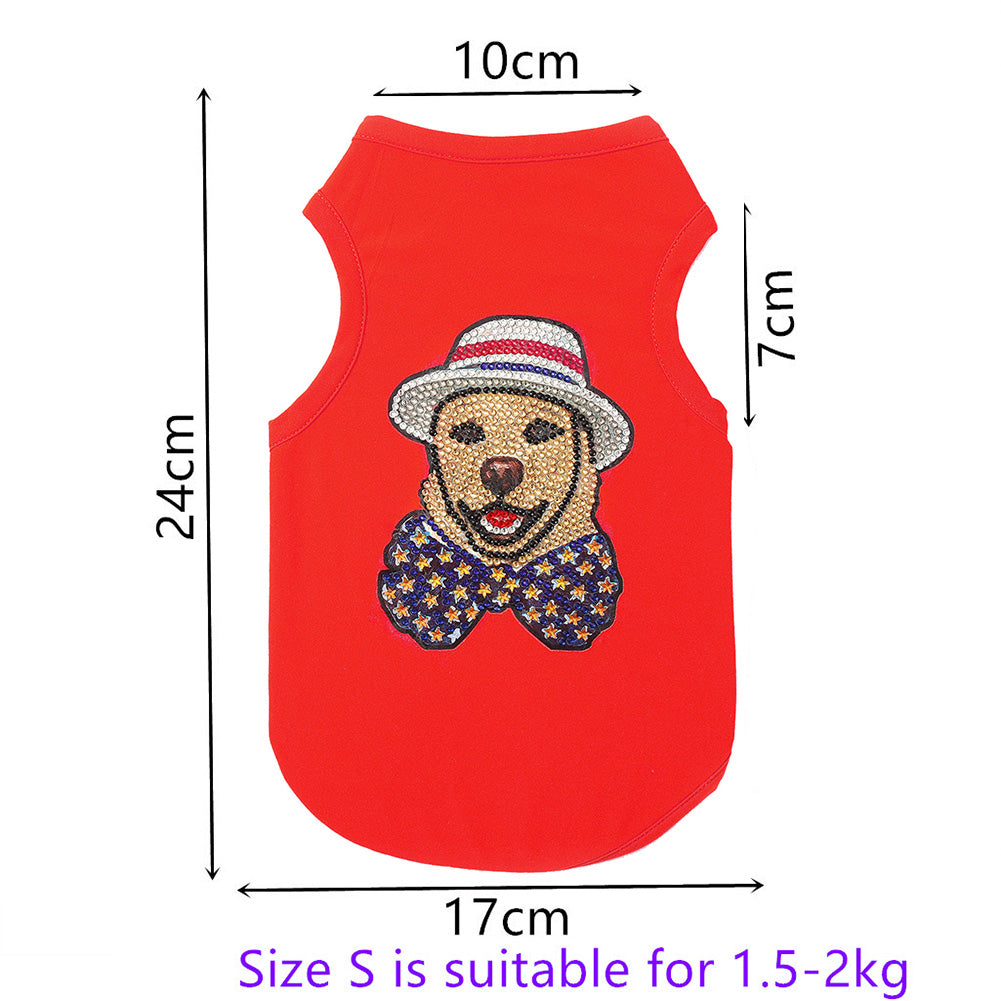 DIY Pet Clothes Diamond Painting Sleeveless T-Shirts Pullover Vest for Dogs