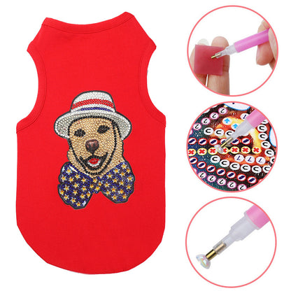 DIY Pet Clothes Diamond Painting Sleeveless T-Shirts Pullover Vest for Dogs