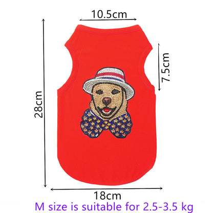 DIY Pet Clothes Diamond Painting Sleeveless T-Shirts Pullover Vest for Dogs