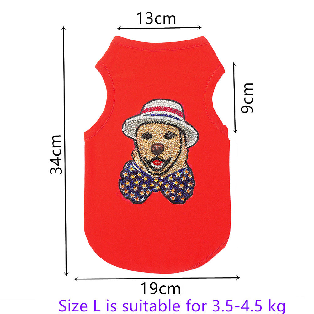 DIY Pet Clothes Diamond Painting Sleeveless T-Shirts Pullover Vest for Dogs