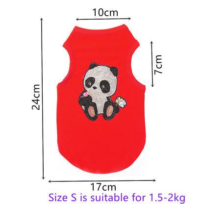 DIY Diamond Painting Pet Clothes Panda Sleeveless T-Shirt Dog Pullover Vest