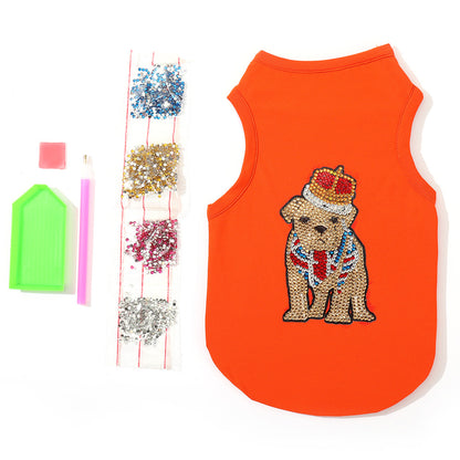 DIY Pet Clothes Diamond Painting Sleeveless T-Shirts Pullover Coat for Dogs
