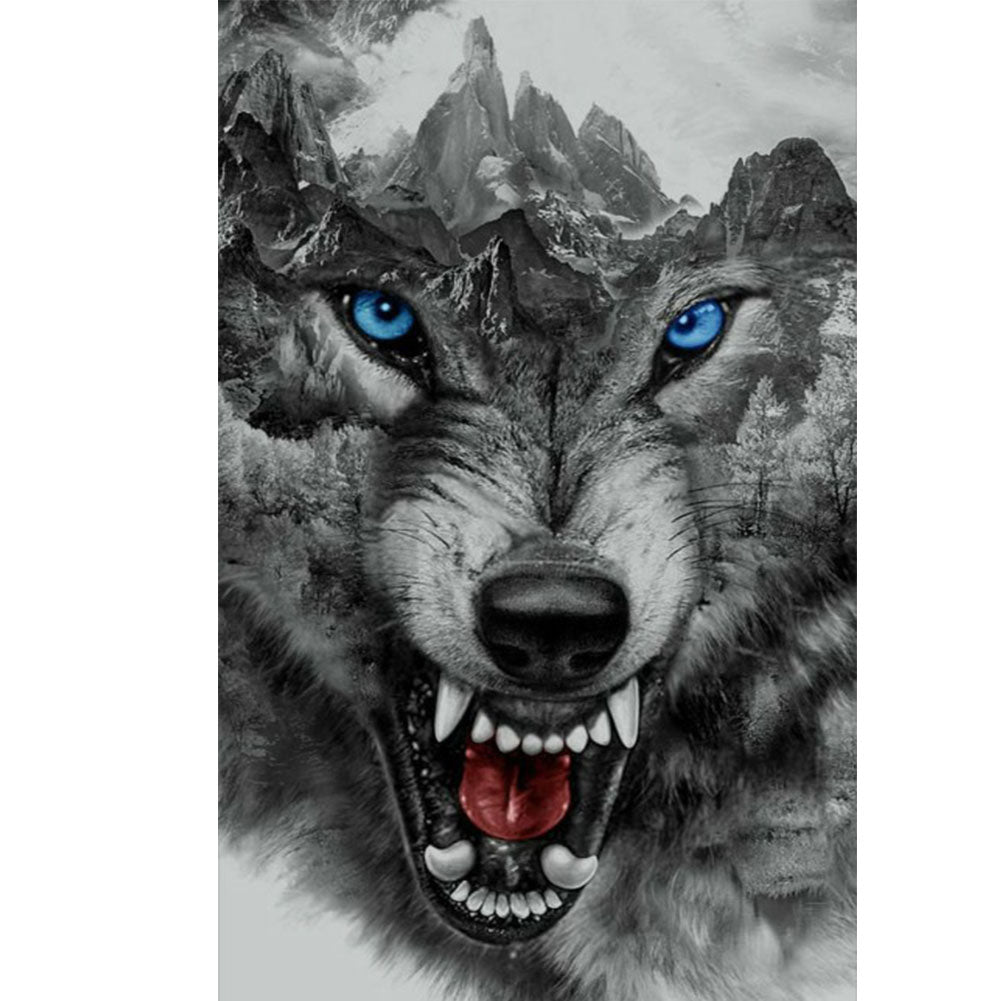 Ferocious Wolf - Full Round Drill Diamond Painting 40*70CM