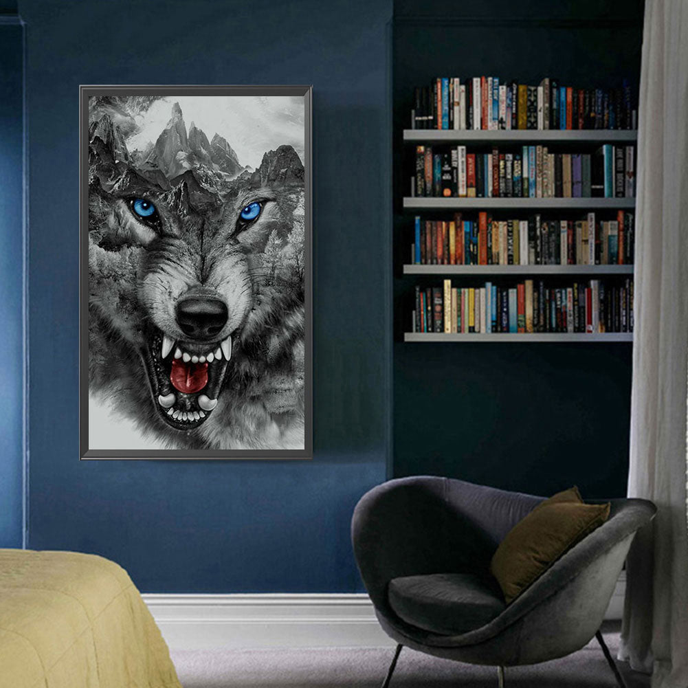 Ferocious Wolf - Full Round Drill Diamond Painting 40*70CM